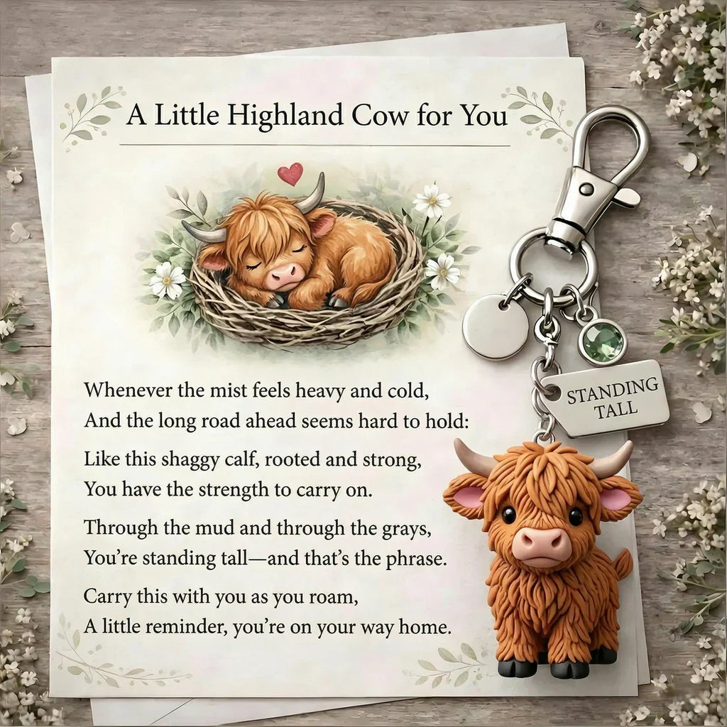🐮A Little Highland Cow For You Keychain: Your Daily Reminder of Quiet Strength
